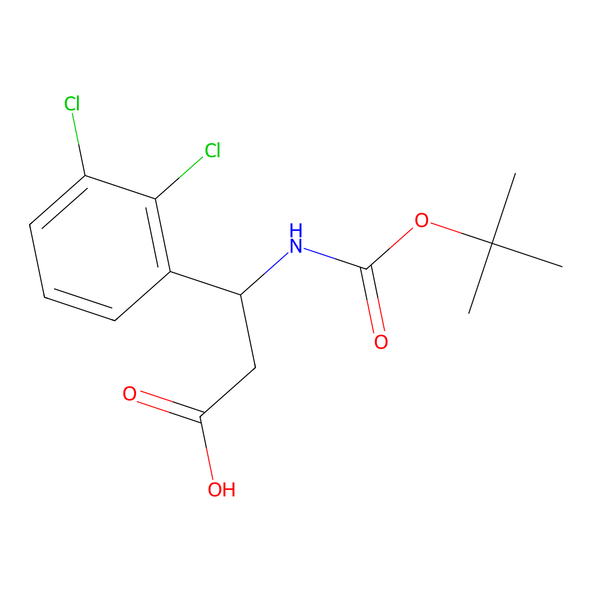 3-[(Tert-butoxycarbonyl)amino]-3-(2,3-dichlorophenyl)propanoic acid molecular structure, CAS 284493-64-7
