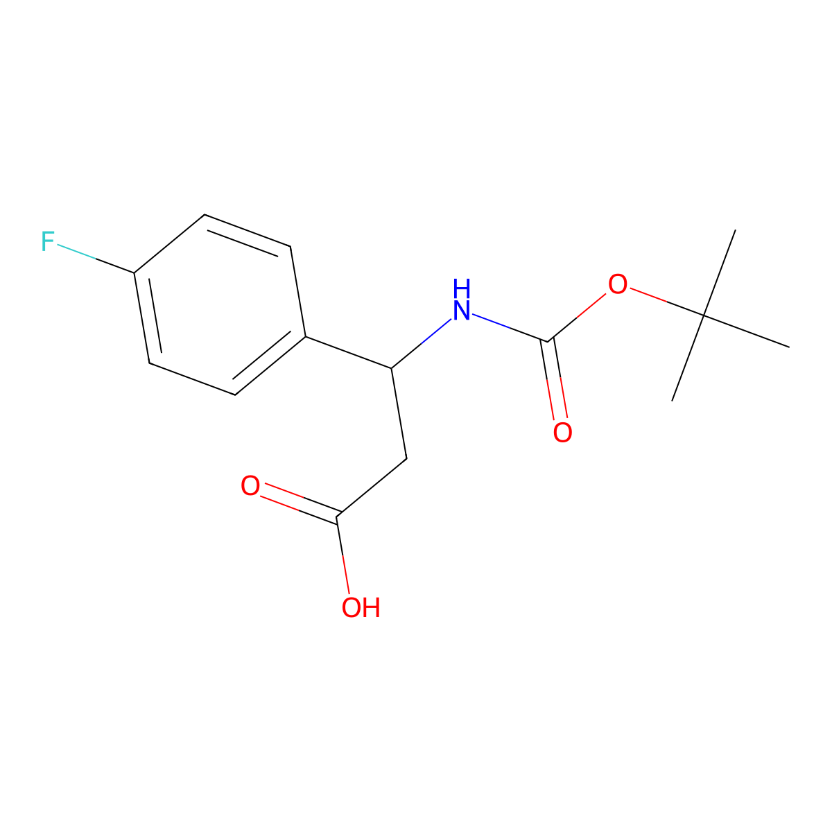 3-[(Tert-butoxycarbonyl)amino]-3-(4-fluorophenyl)propanoic acid molecular structure, CAS 284493-72-7