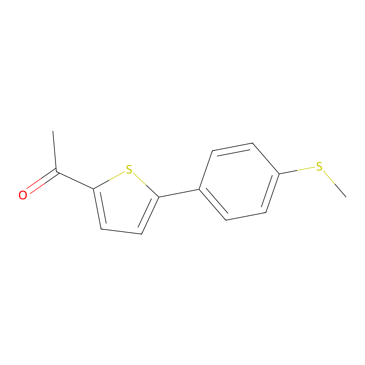 1-{5-[4-(Methylsulfanyl)phenyl]-2-thienyl}ethanone molecular structure, CAS 284493-79-4