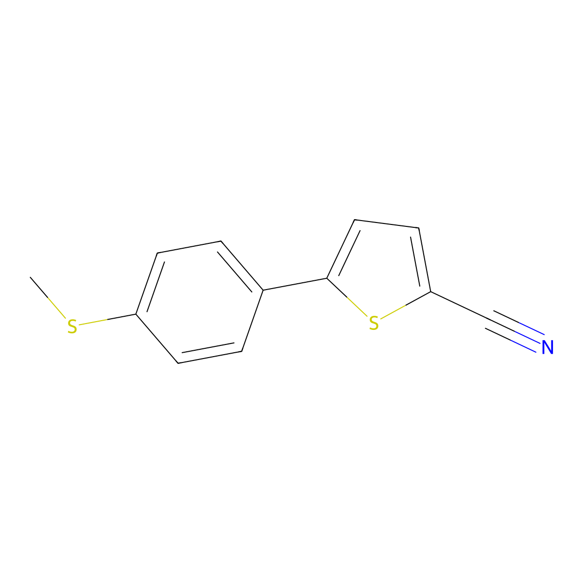 2-Thiophenecarbonitrile, 5-[4-(methylthio)phenyl]- molecular structure, CAS 284493-80-7