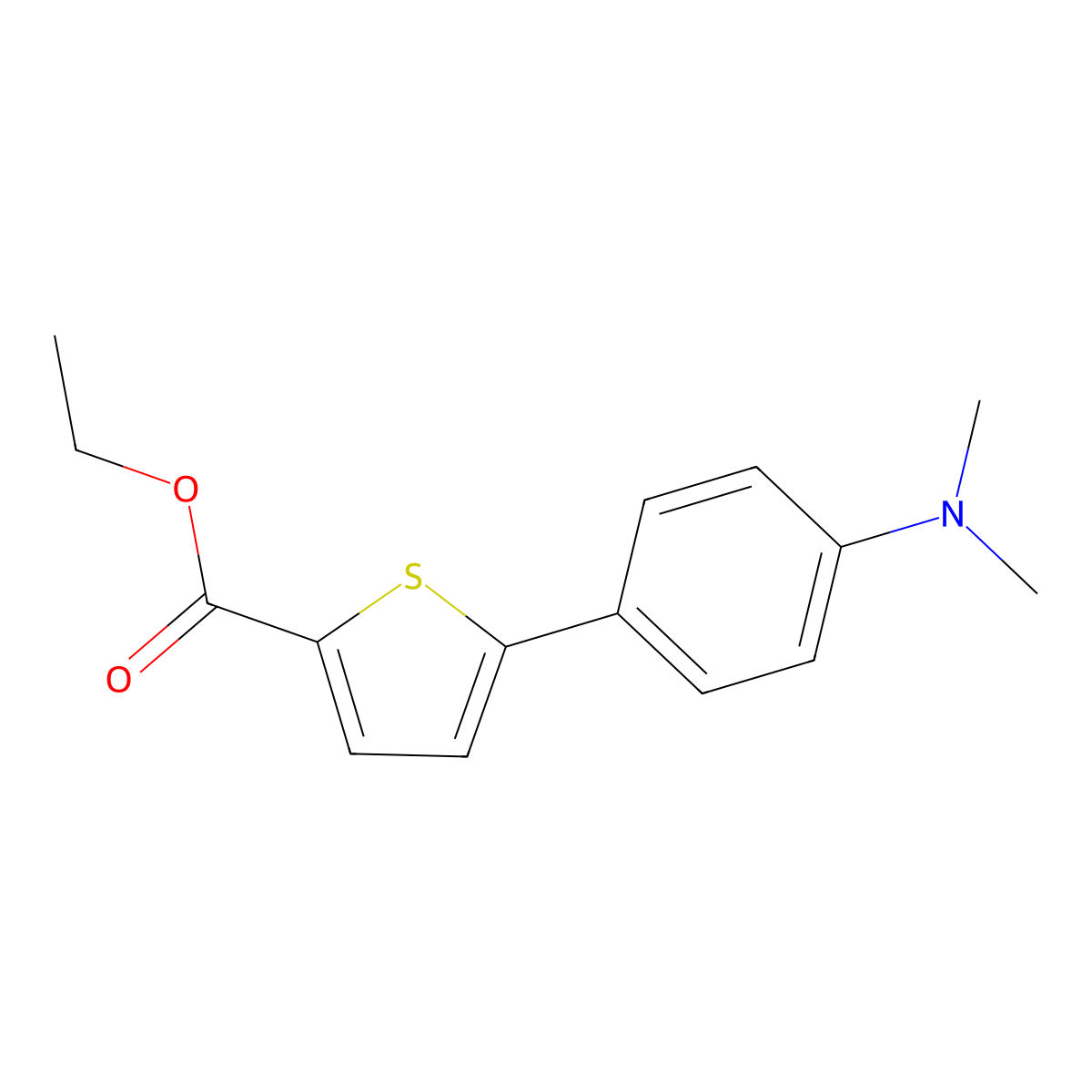 Ethyl 5-[4-(dimethylamino)phenyl]thiophene-2-carboxylate molecular structure, CAS 284493-82-9