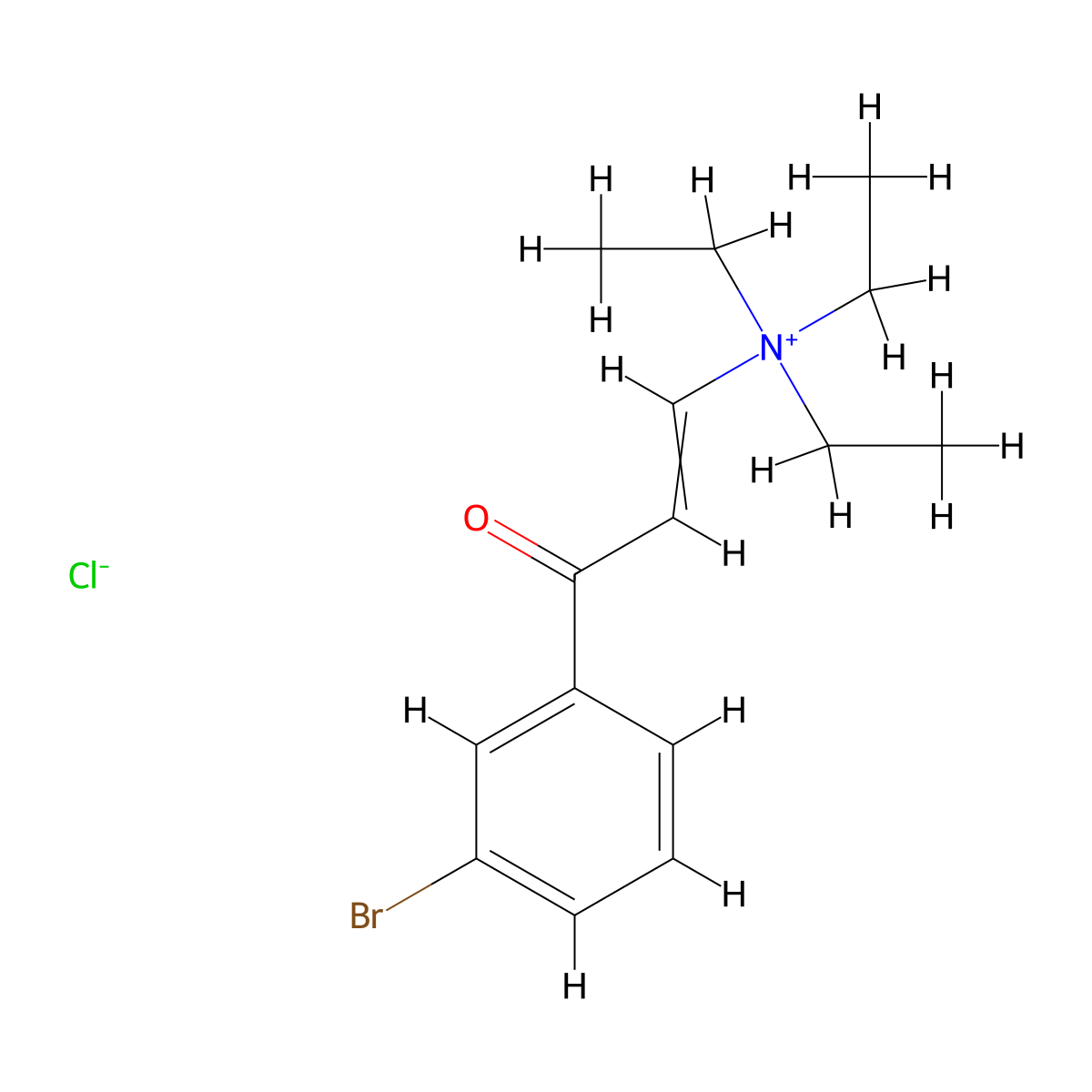 3-(3-bromophenyl)-N,N,N-triethyl-3-oxoprop-1-en-1-aminium chloride molecular structure, CAS 284493-93-2