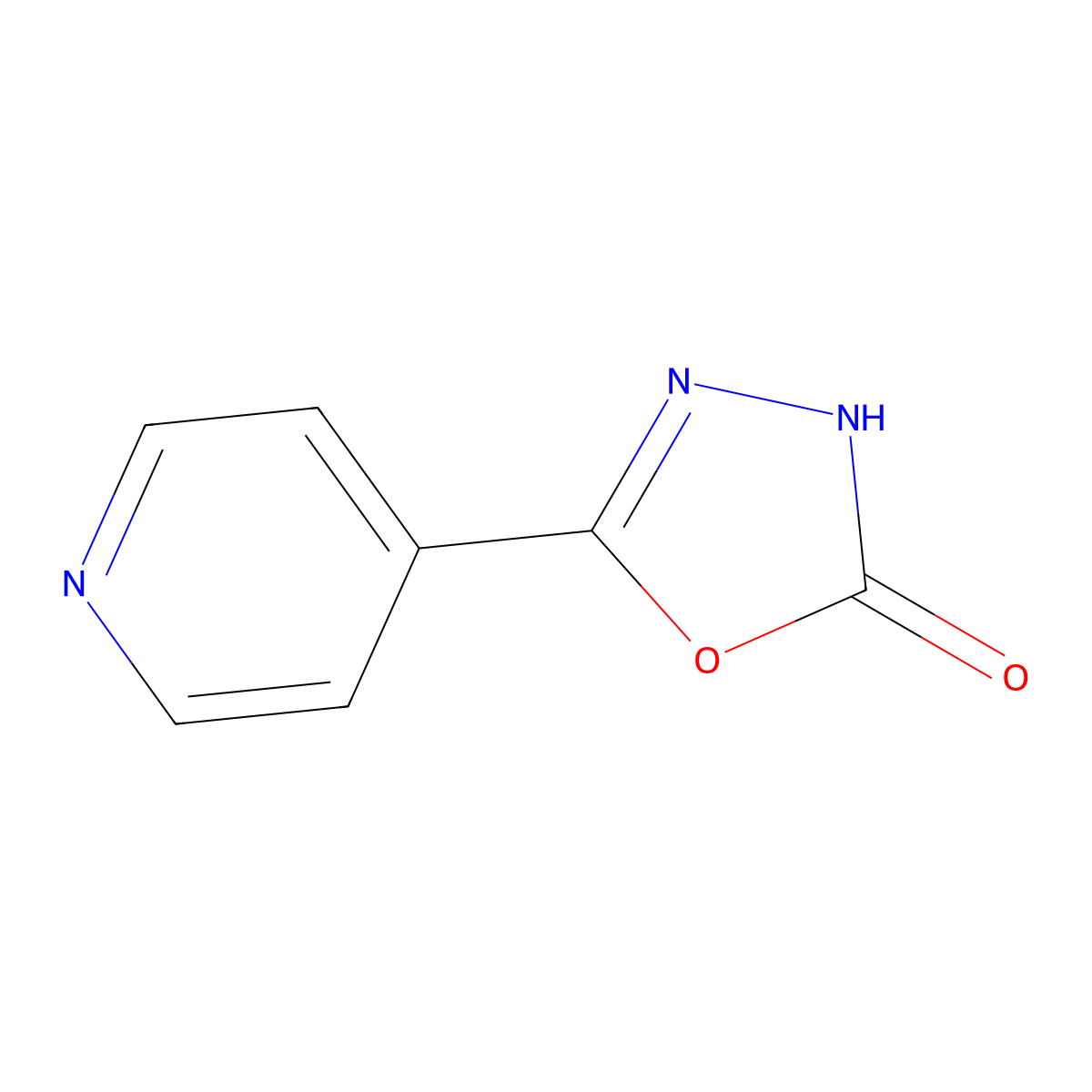 2-(4-Pyridyl)-1,3,4-oxadiazol-5-one molecular structure, CAS 2845-82-1