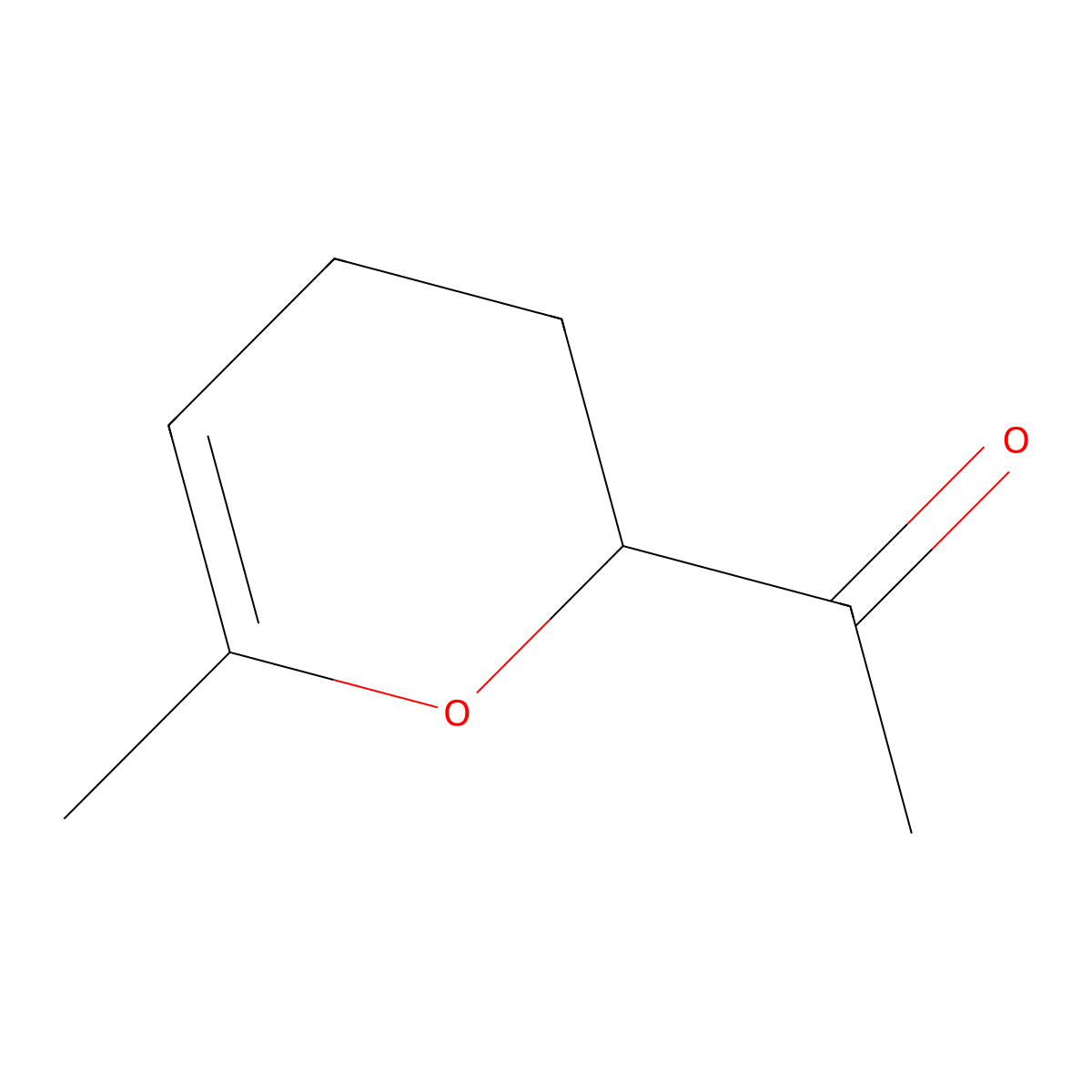 Ethanone, 1-(3,4-dihydro-6-methyl-2H-pyran-2-yl)- molecular structure, CAS 28450-02-4
