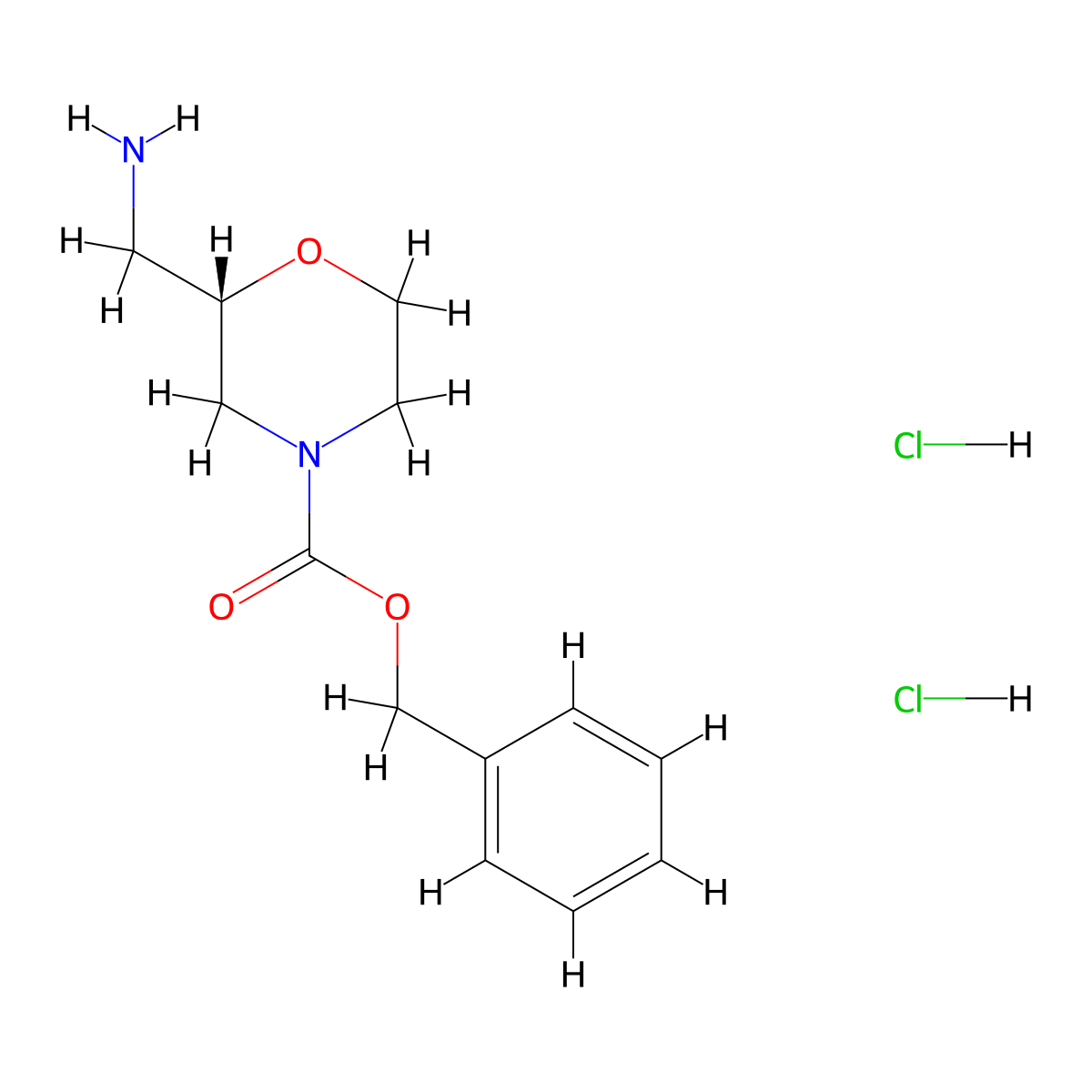 (S)-Benzyl 2-(aminomethyl)morpholine-4-carboxylate dihydrochloride molecular structure, CAS 2845095-57-8