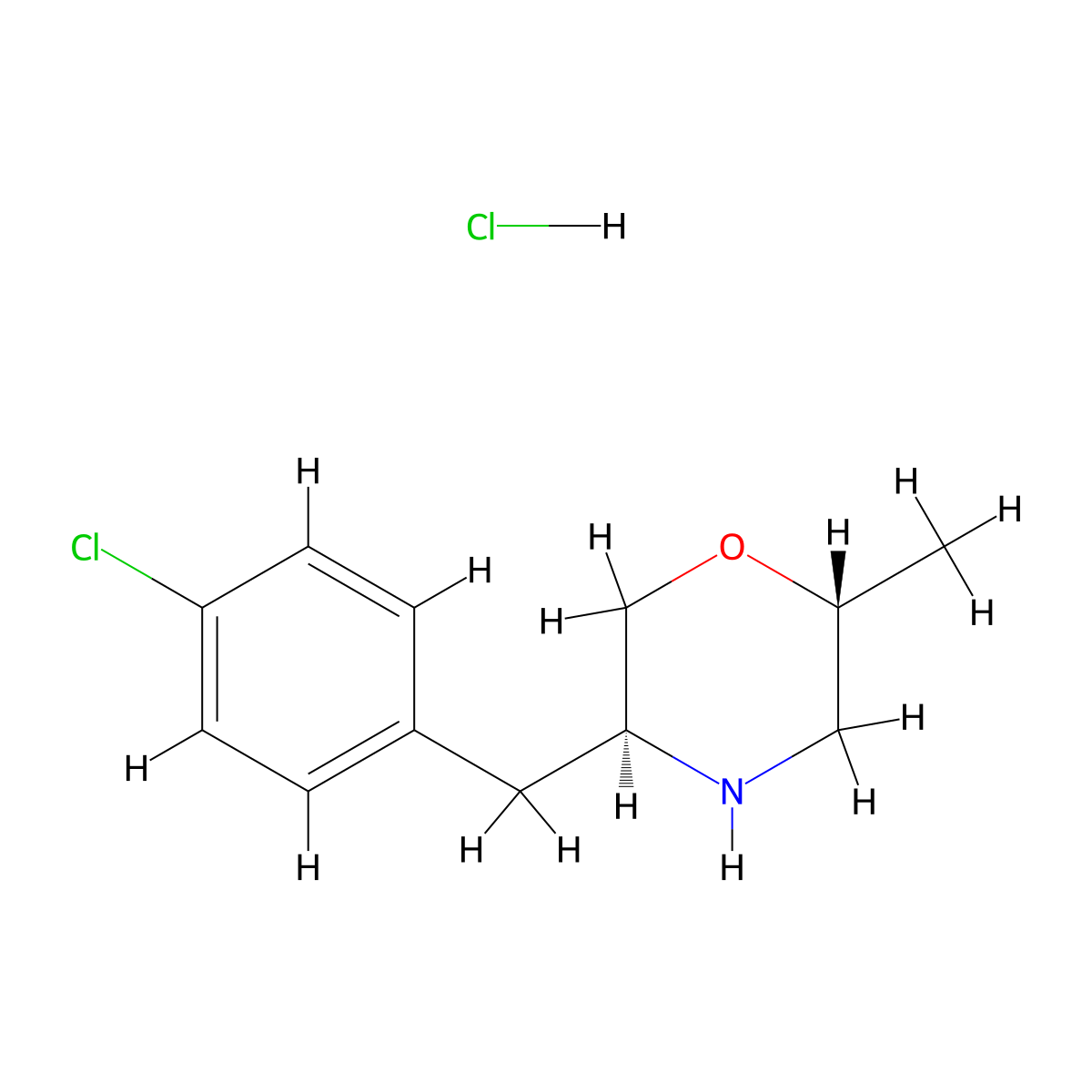 (2R,5S)-5-(4-Chlorobenzyl)-2-methylmorpholine Hydrochloride molecular structure, CAS 2845095-64-7