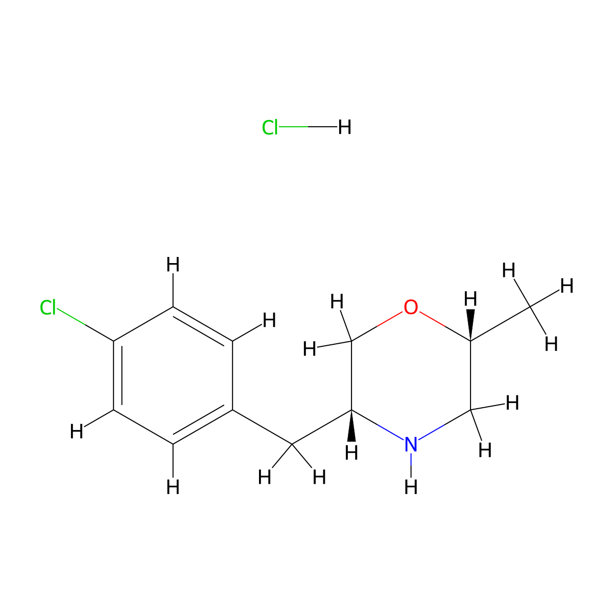 (2R,5R)-5-(4-Chlorobenzyl)-2-methylmorpholine Hydrochloride molecular structure, CAS 2845095-66-9