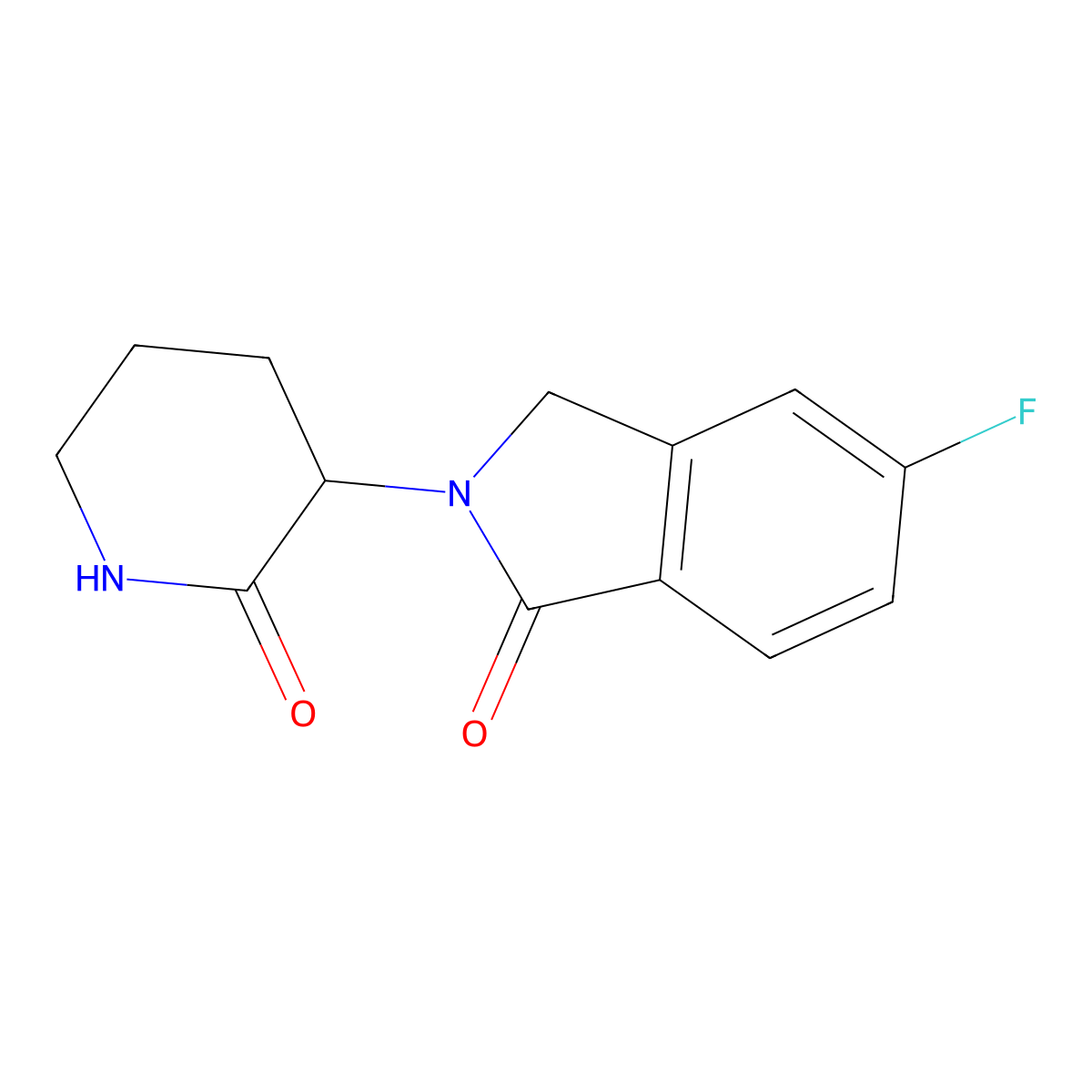 (S)-5-Fluoro-2-(2-oxopiperidin-3-YL)isoindolin-1-one molecular structure, CAS 2845095-68-1