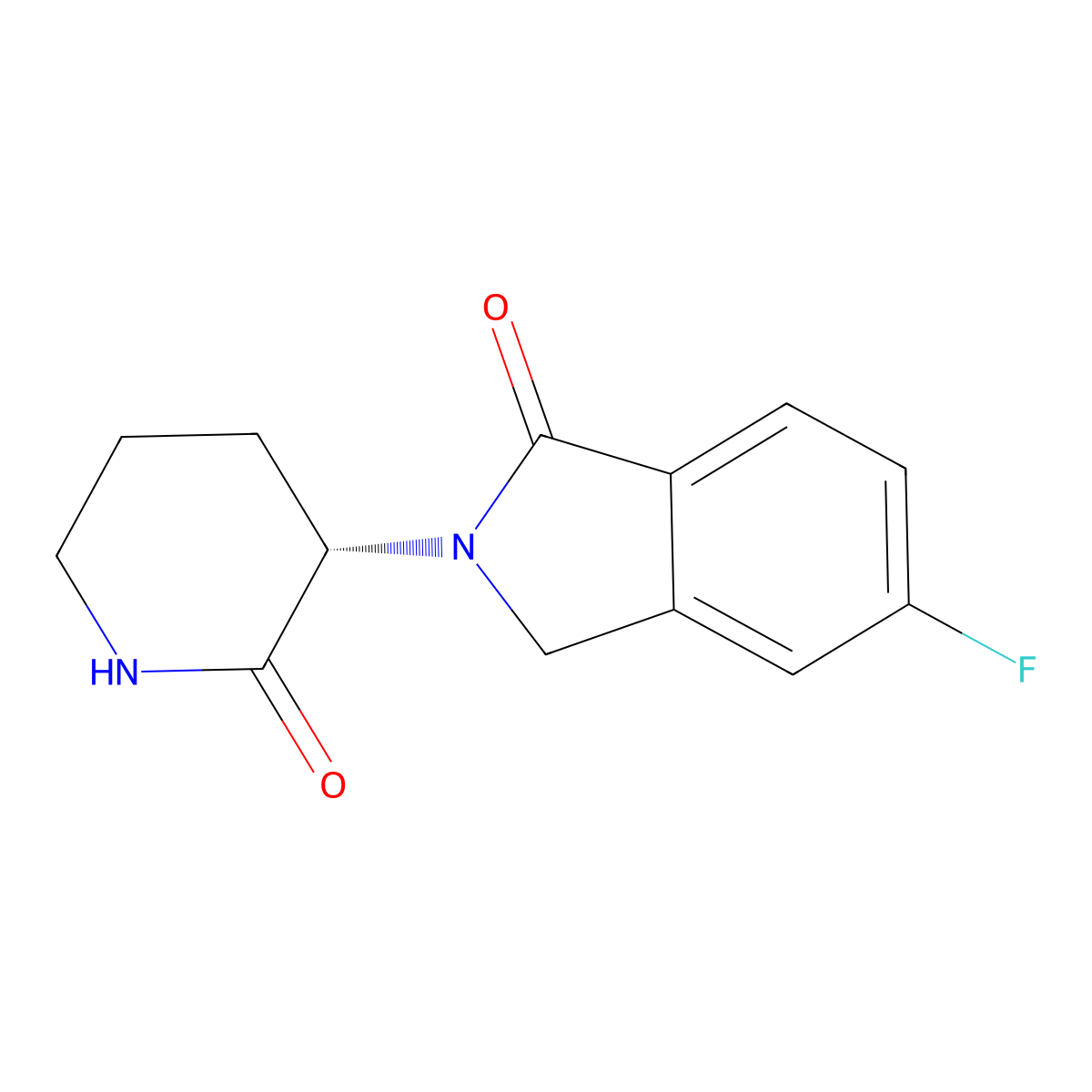 (S)-5-Fluoro-2-(2-oxopiperidin-3-YL)isoindolin-1-one molecular structure, CAS 2845095-68-1