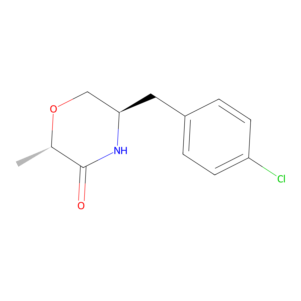 (2S,5R)-5-(4-Chlorobenzyl)-2-methylmorpholin-3-one molecular structure, CAS 2845095-71-6