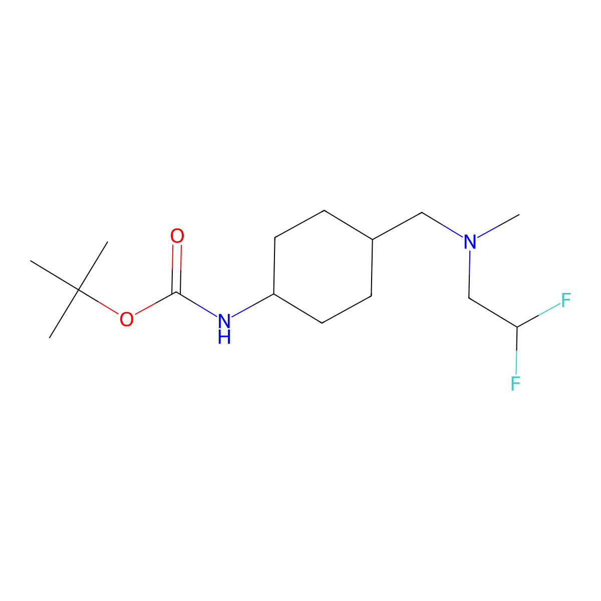 cis-N-Boc-4-[[(2,2-difluoroethyl)(methyl)amino]methyl]cyclohexanamine molecular structure, CAS 2845095-73-8