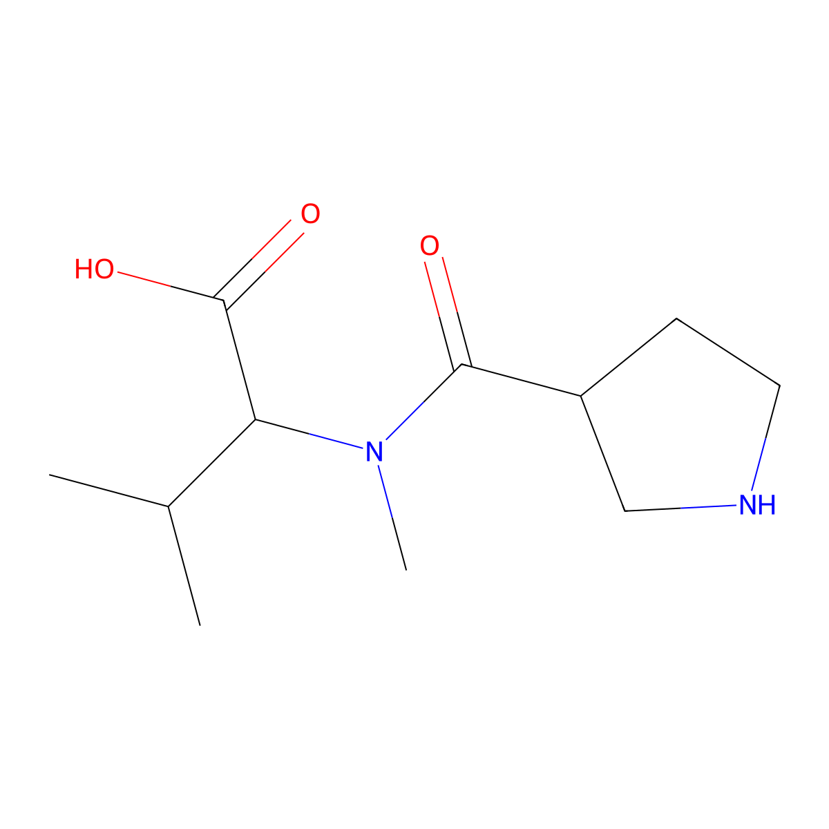 (R)-3-Methyl-2-[(S)-N-methylpyrrolidine-3-carboxamido]butanoic Acid molecular structure, CAS 2845095-76-1