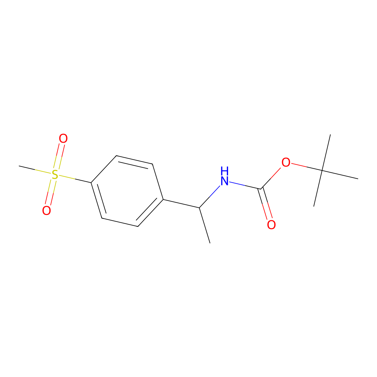 tert-Butyl N-[(1R)-1-(4-methanesulfonylphenyl)ethyl]carbamate molecular structure, CAS 2845095-78-3
