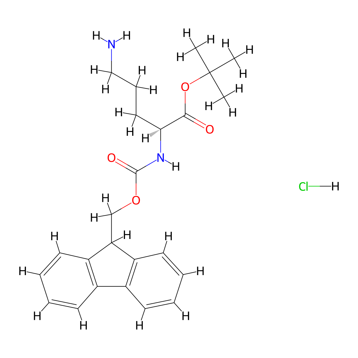 (S)-N1-Fmoc-1-Boc-butane-1,4-diamine Hydrochloride molecular structure, CAS 2845095-79-4