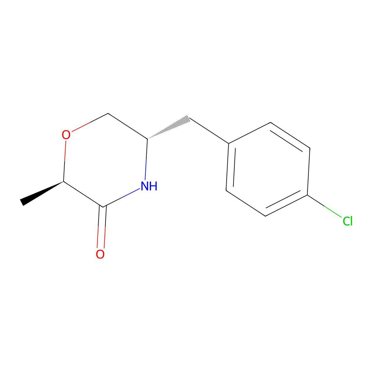 (2R,5S)-5-(4-Chlorobenzyl)-2-methylmorpholin-3-one molecular structure, CAS 2845095-80-7