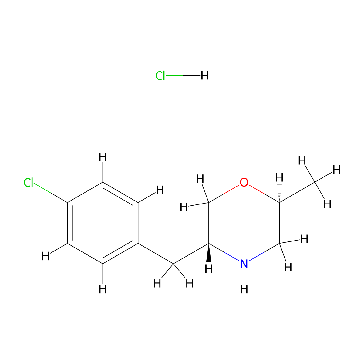 (2S,5R)-5-(4-Chlorobenzyl)-2-methylmorpholine Hydrochloride molecular structure, CAS 2845095-84-1
