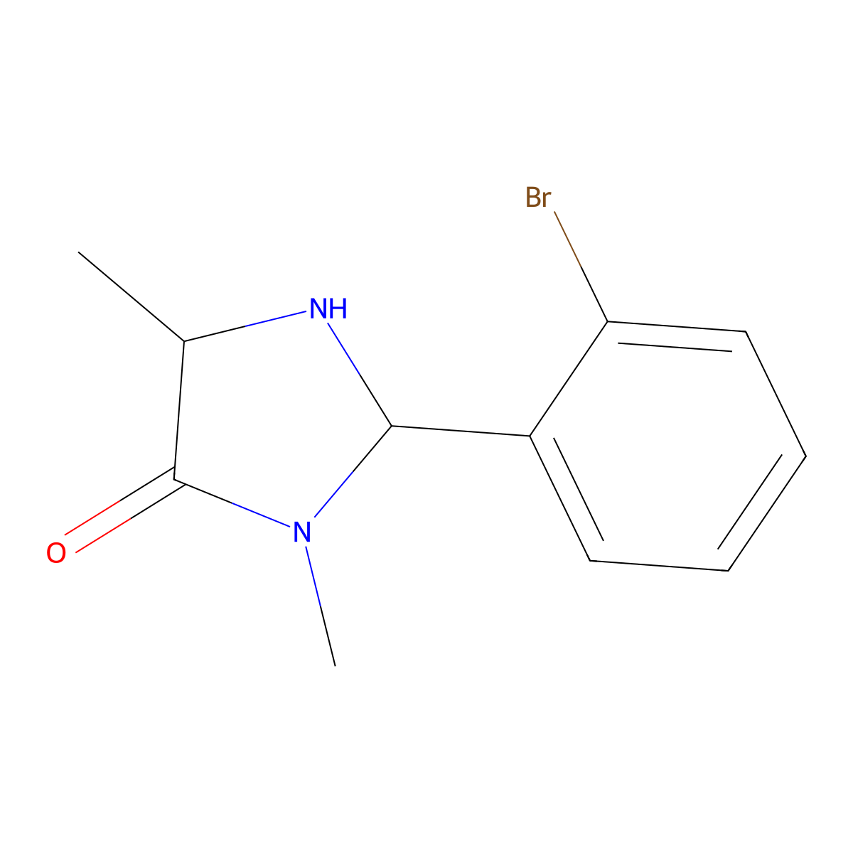(5S)-2-(2-Bromophenyl)-3,5-dimethylimidazolidin-4-one molecular structure, CAS 2845120-28-5