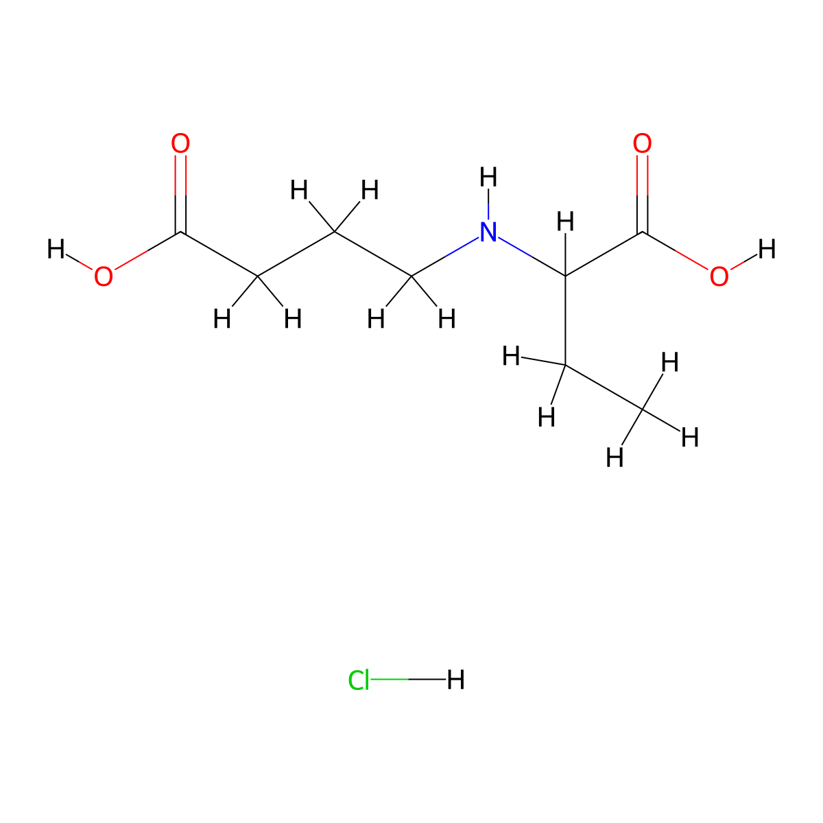 4-((1-Carboxypropyl)amino)butanoic acid hydrochloride molecular structure, CAS 2845126-04-5