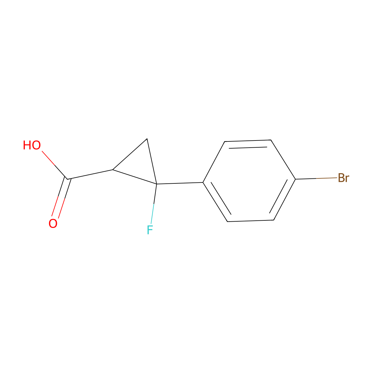 2-(4-Bromophenyl)-2-fluorocyclopropanecarboxylic Acid molecular structure, CAS 2845126-08-9