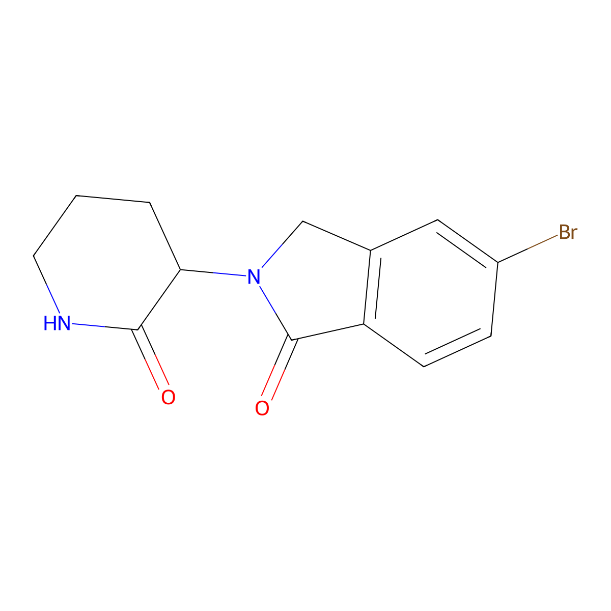 5-Bromo-2-(2-oxo-3-piperidyl)isoindolin-1-one molecular structure, CAS 2845126-11-4