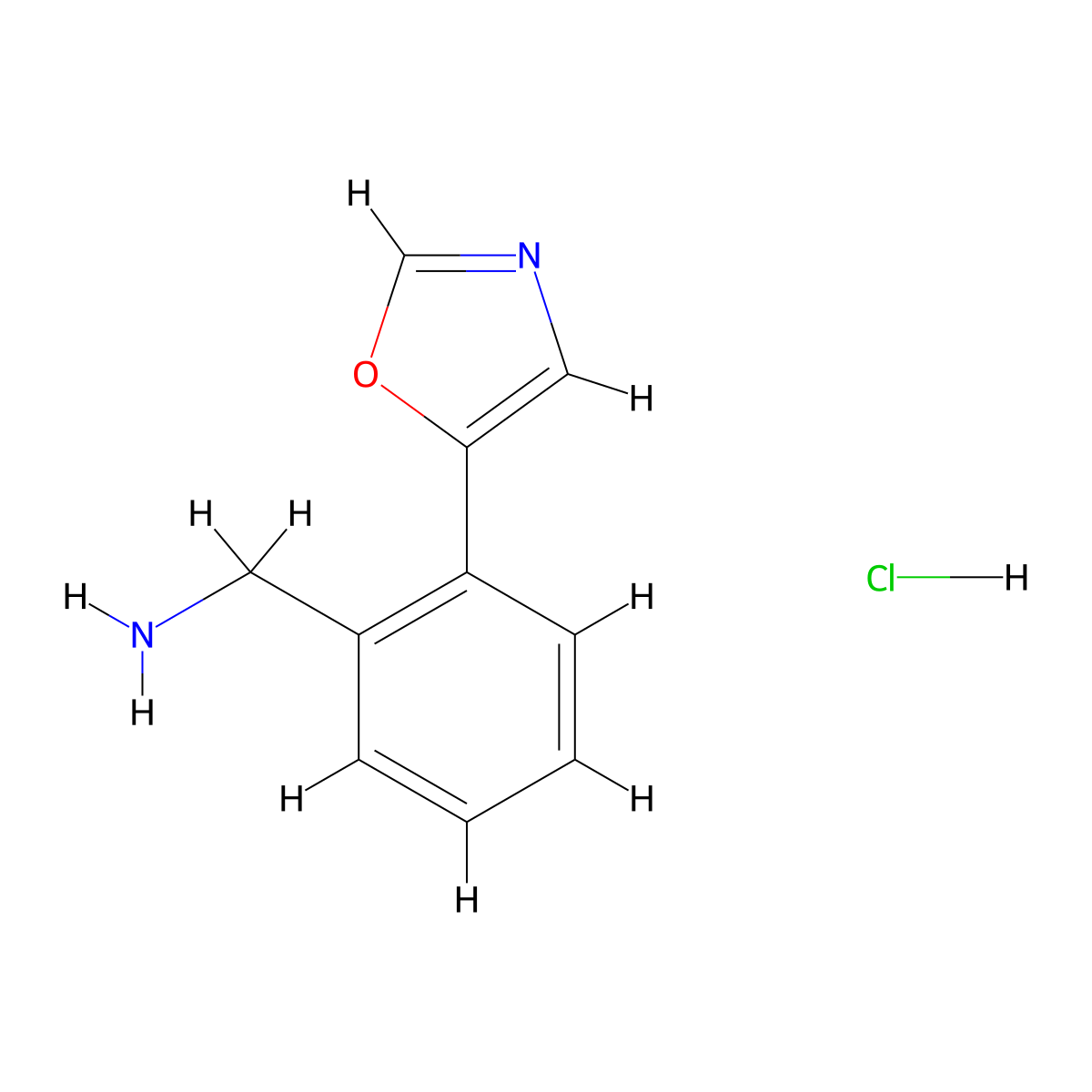 2-(5-Oxazolyl)benzylamine Hydrochloride molecular structure, CAS 2845126-17-0