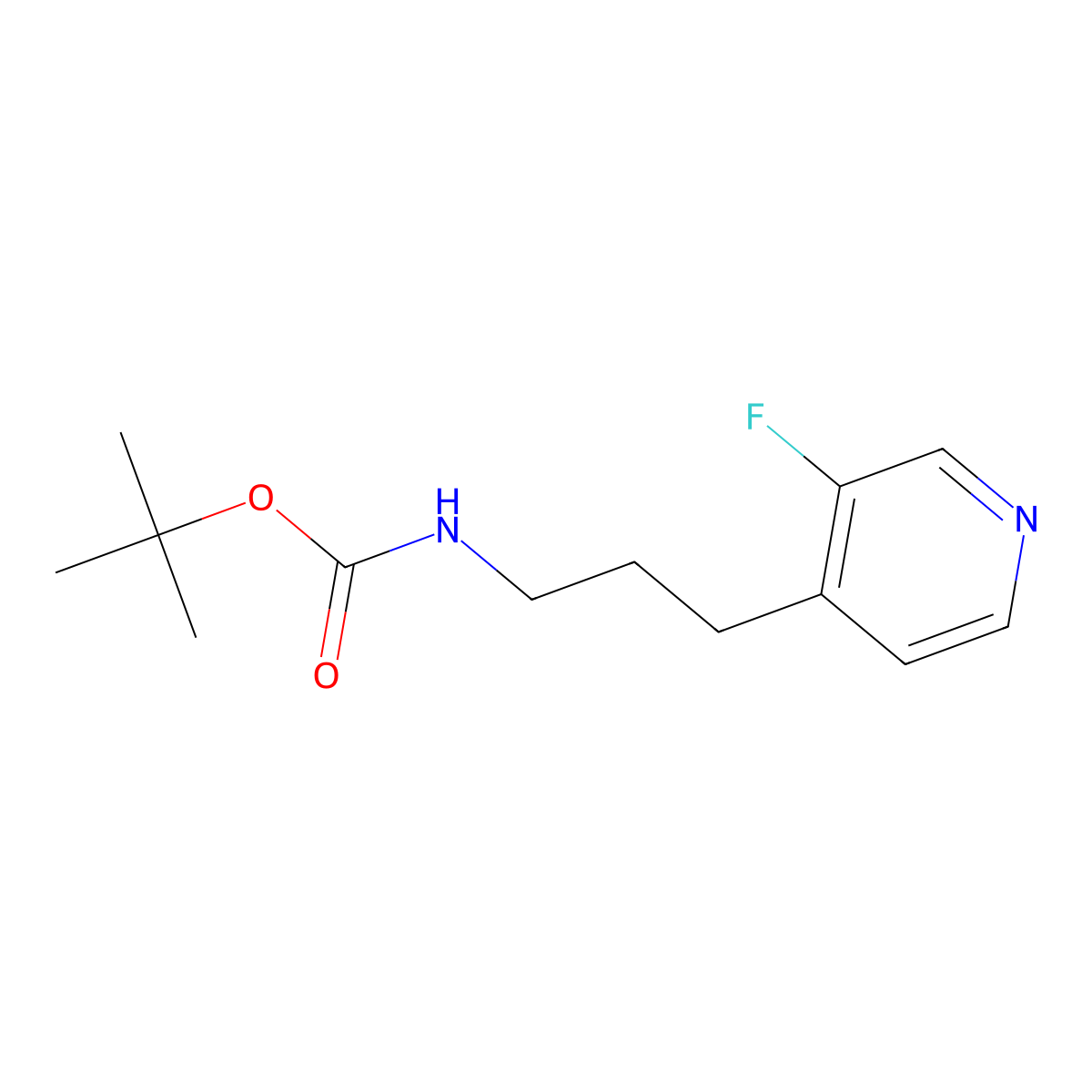 tert-Butyl N-[3-(3-fluoropyridin-4-yl)propyl]carbamate molecular structure, CAS 2845126-18-1