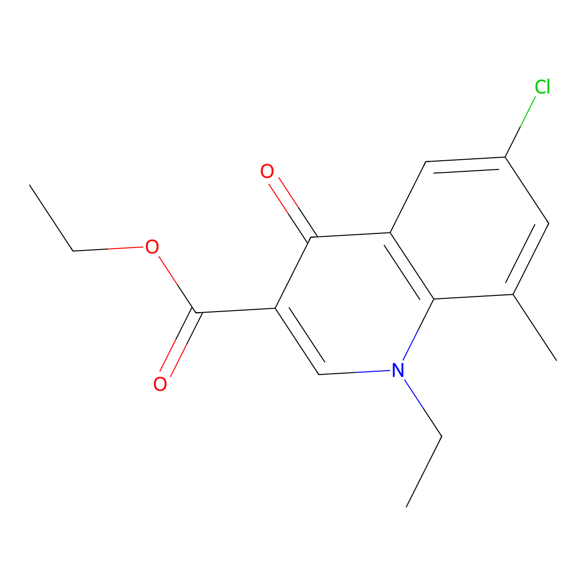 Ethyl 6-Chloro-1-ethyl-8-methyl-4-oxo-1,4-dihydroquinoline-3-carboxylate molecular structure, CAS 2845126-23-8
