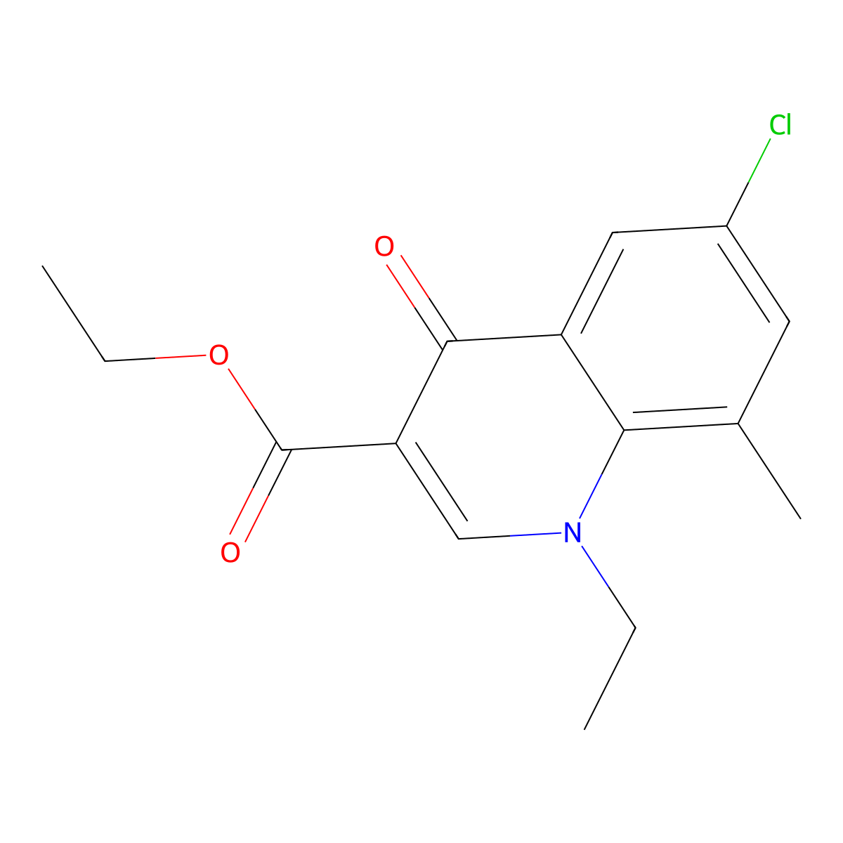 Ethyl 6-Chloro-1-ethyl-8-methyl-4-oxo-1,4-dihydroquinoline-3-carboxylate molecular structure, CAS 2845126-23-8