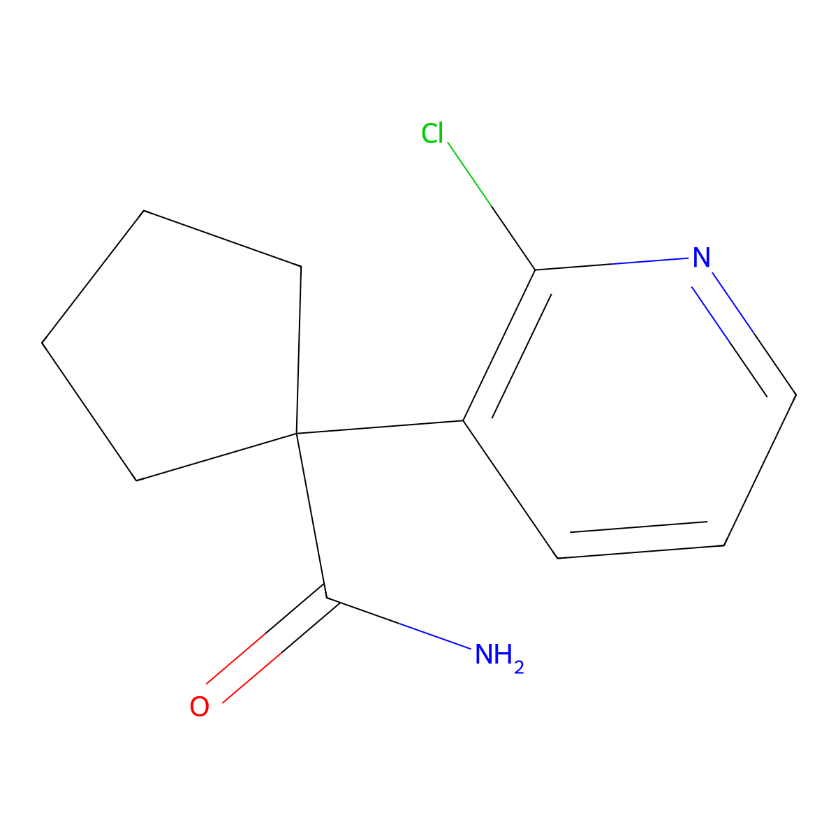 1-(2-Chloropyridin-3-yl)cyclopentane-1-carboxamide molecular structure, CAS 2845126-24-9