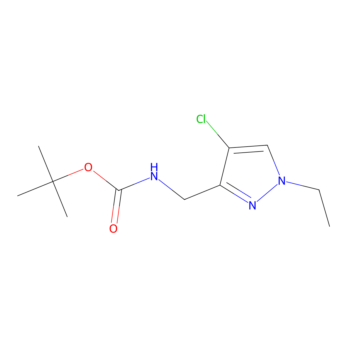 tert-Butyl N-[(4-chloro-1-ethylpyrazol-3-yl)methyl]carbamate molecular structure, CAS 2845126-26-1