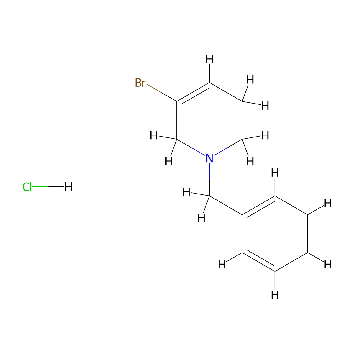 1-Benzyl-5-bromo-1,2,3,6-tetrahydropyridine hydrochloride molecular structure, CAS 2845126-29-4