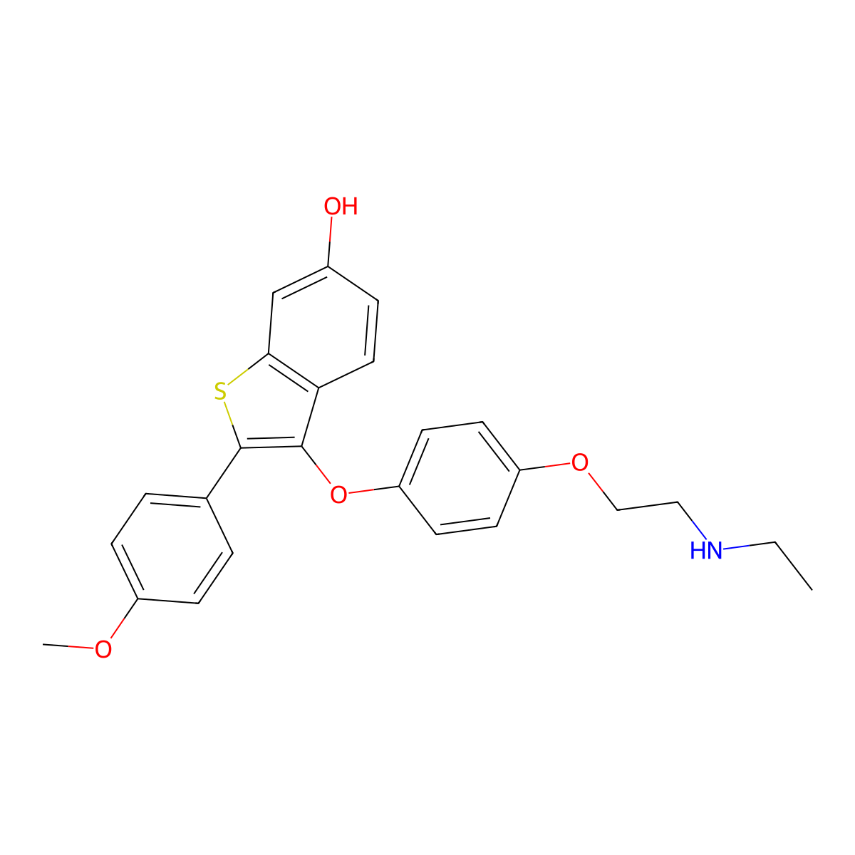 3-[4-[2-(Ethylamino)ethoxy]phenoxy]-2-(4-methoxyphenyl)benzothiophen-6-ol molecular structure, CAS 2845126-31-8