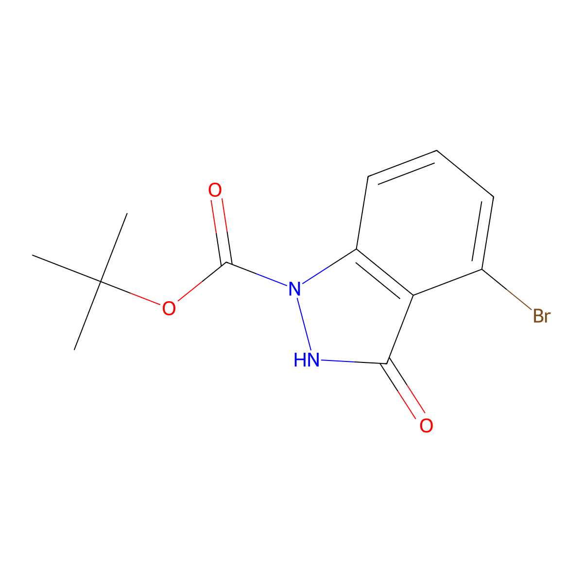 tert-Butyl 4-bromo-3-oxo-2H-indazole-1-carboxylate molecular structure, CAS 2845126-32-9