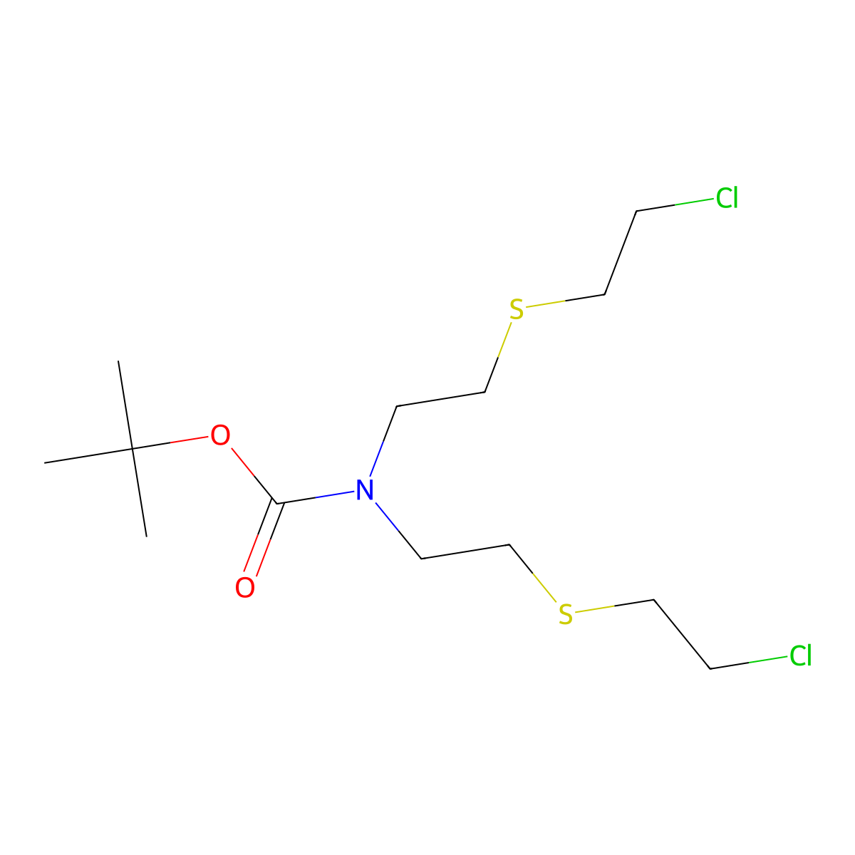 N-Boc-2-[(2-chloroethyl)thio]-N-[2-[(2-chloroethyl)thio]ethyl]ethanamine molecular structure, CAS 2845126-36-3