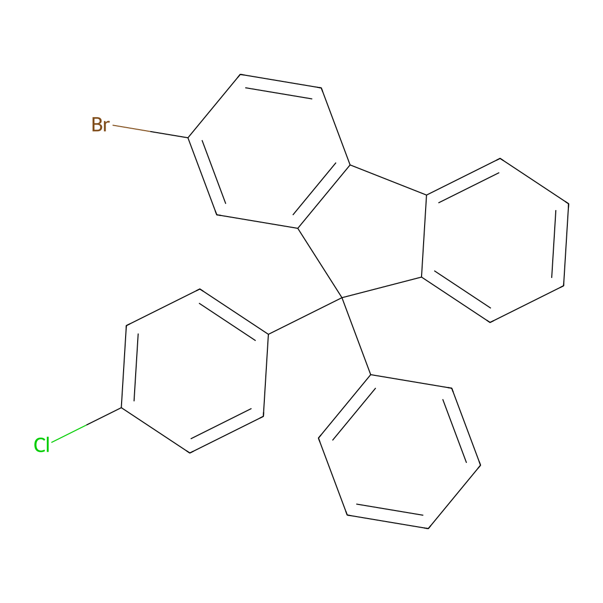 2-Bromo-9-(4-chlorophenyl)-9-phenyl-9H-fluorene molecular structure, CAS 2845126-41-0