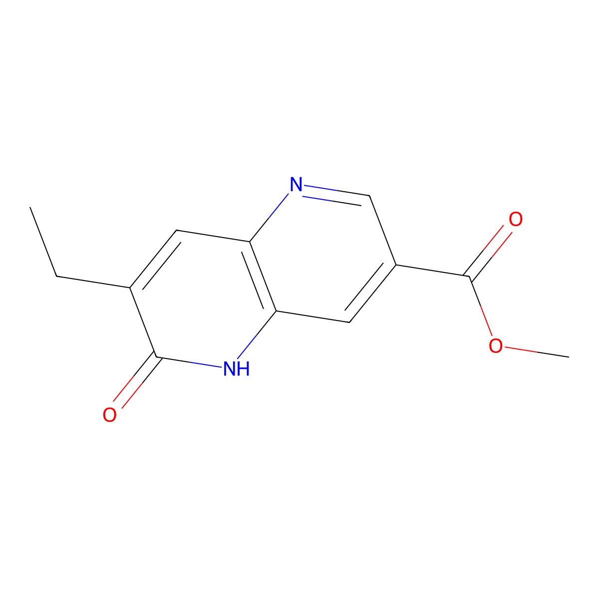 Methyl 7-Ethyl-6-oxo-5,6-dihydro-1,5-naphthyridine-3-carboxylate molecular structure, CAS 2845126-44-3