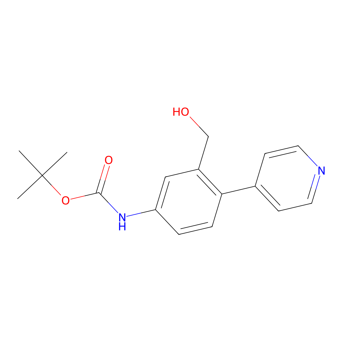 [5-(Boc-amino)-2-(4-pyridyl)phenyl]methanol molecular structure, CAS 2845126-45-4