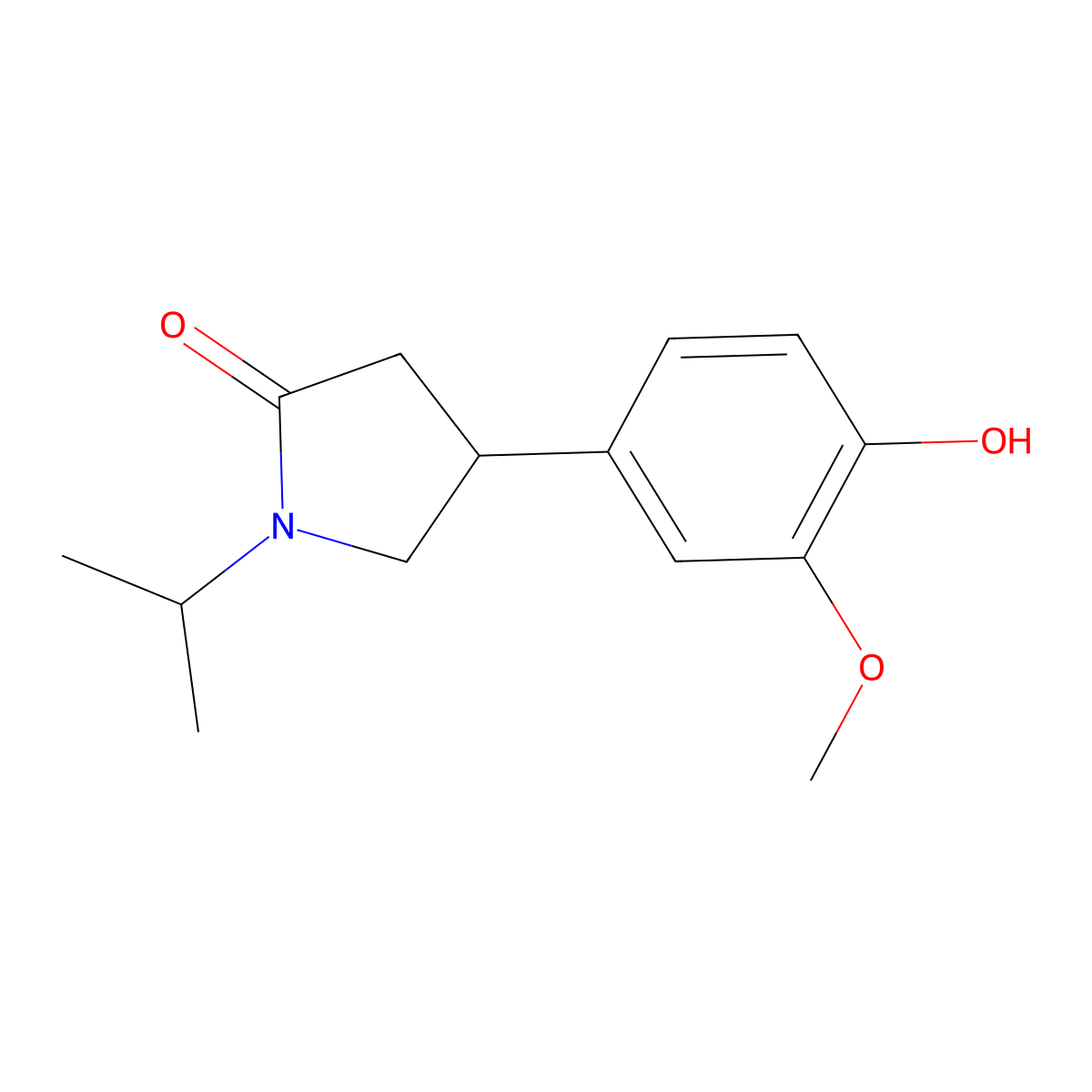 4-(4-Hydroxy-3-methoxyphenyl)-1-isopropylpyrrolidin-2-one molecular structure, CAS 2845126-47-6
