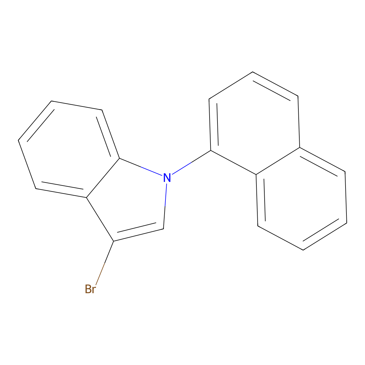 3-Bromo-1-(naphthalen-1-yl)-1H-indole molecular structure, CAS 2845126-51-2