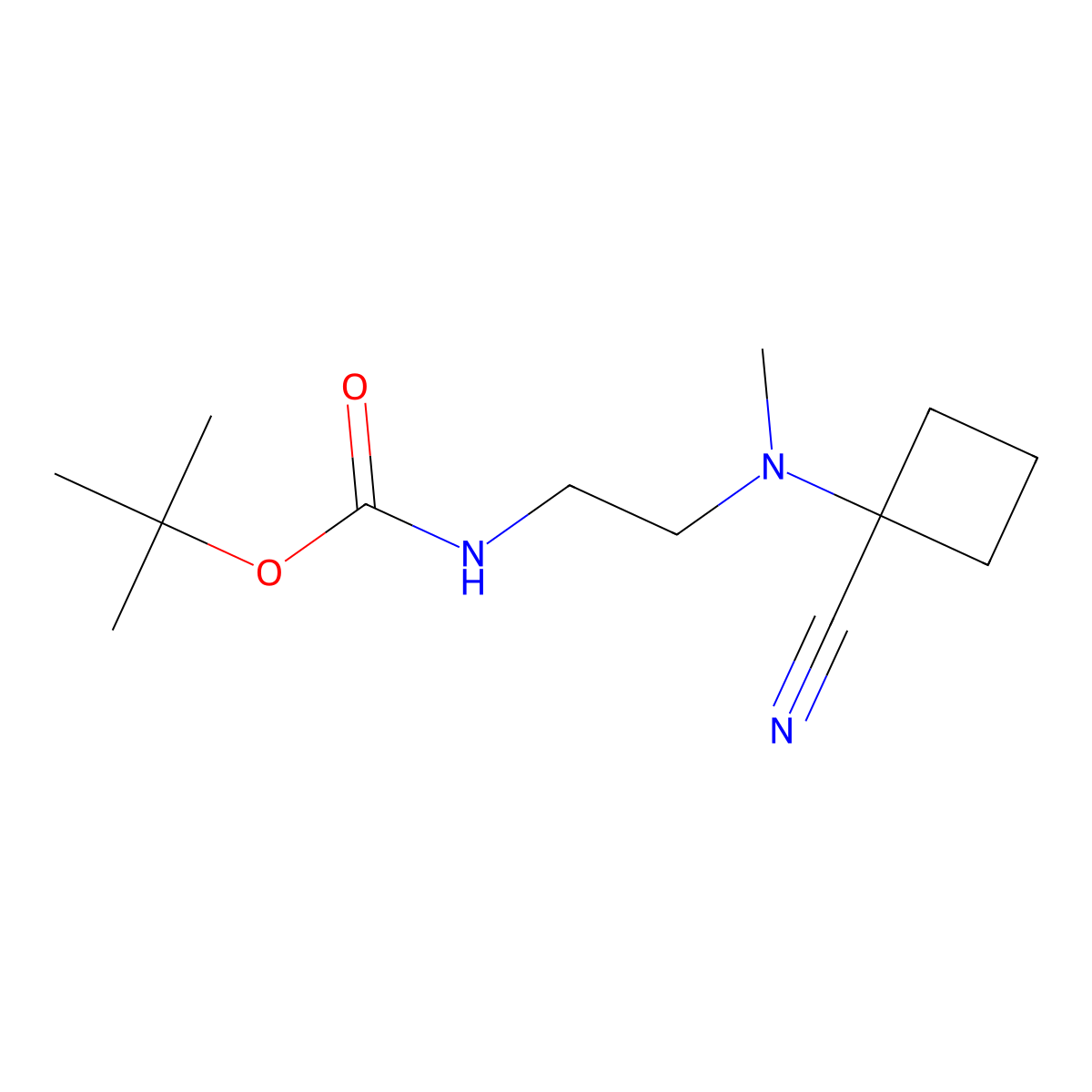 tert-Butyl N-{2-[(1-cyanocyclobutyl)(methyl)amino]ethyl}carbamate molecular structure, CAS 2845126-52-3