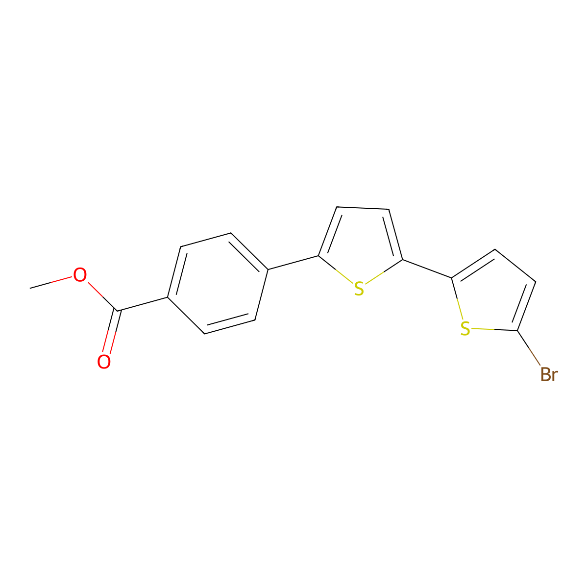 Methyl 4-(5'-bromo-[2,2'-bithiophen]-5-yl)benzoate molecular structure, CAS 2845127-09-3