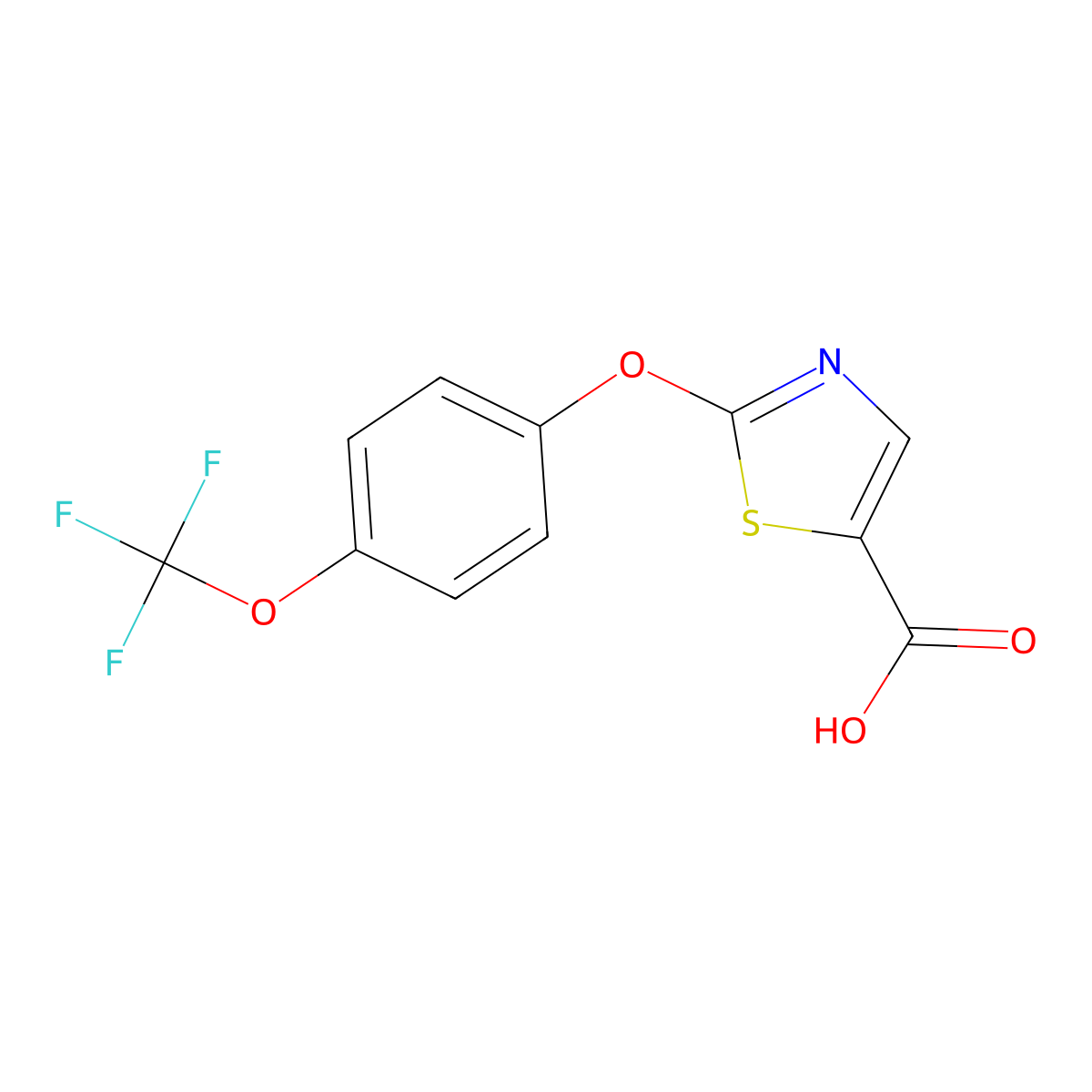 2-(4-(Trifluoromethoxy)phenoxy)thiazole-5-carboxylic acid molecular structure, CAS 2845127-11-7