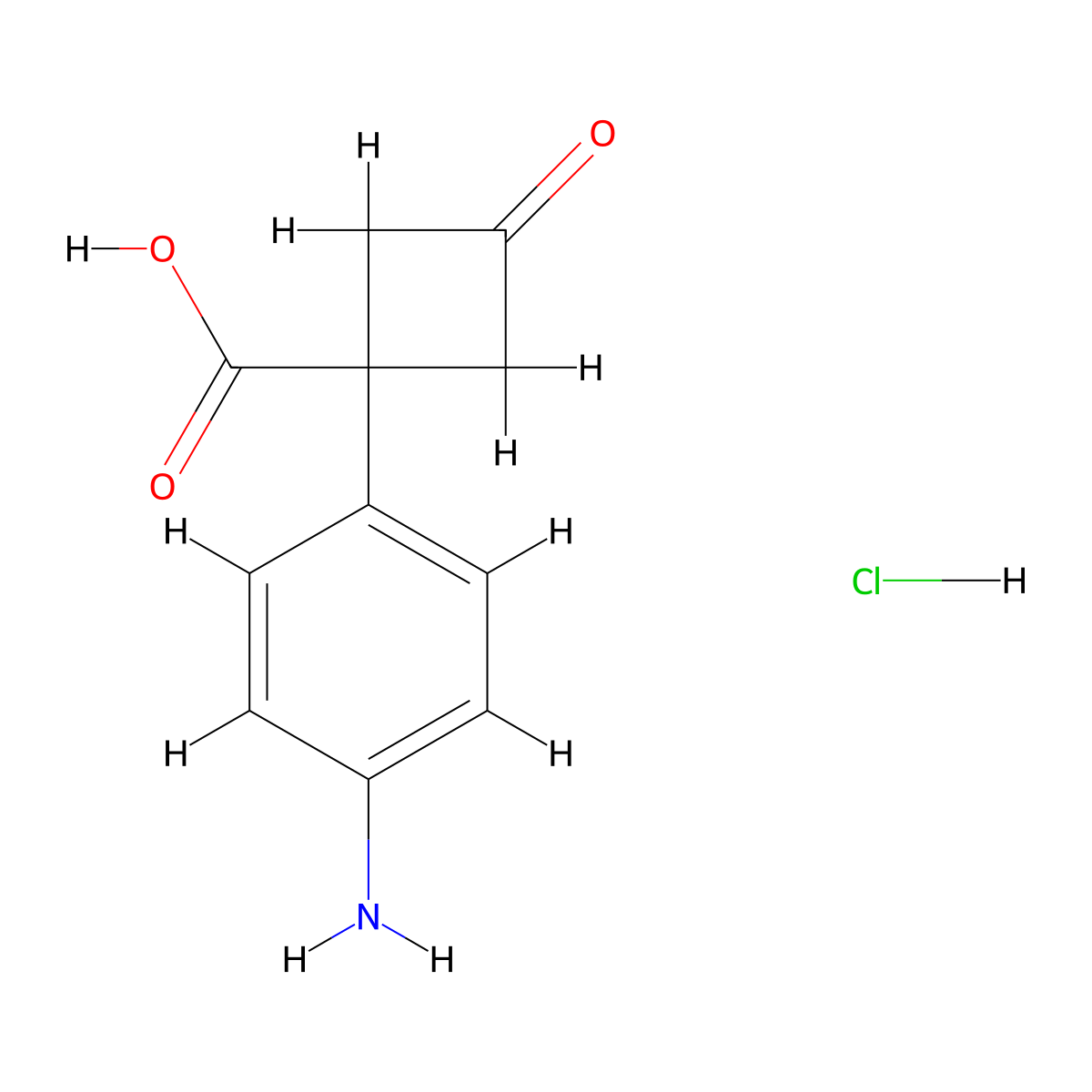 1-(4-Aminophenyl)-3-oxocyclobutane-1-carboxylic acid hydrochloride molecular structure, CAS 2845127-12-8