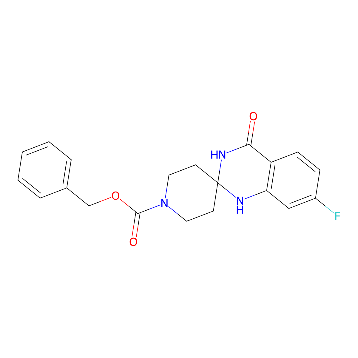 Benzyl 7'-fluoro-4'-oxo-1',3'-dihydrospiro[piperidine-4,2'-quinazoline]-1-carboxylate molecular structure, CAS 2845127-13-9