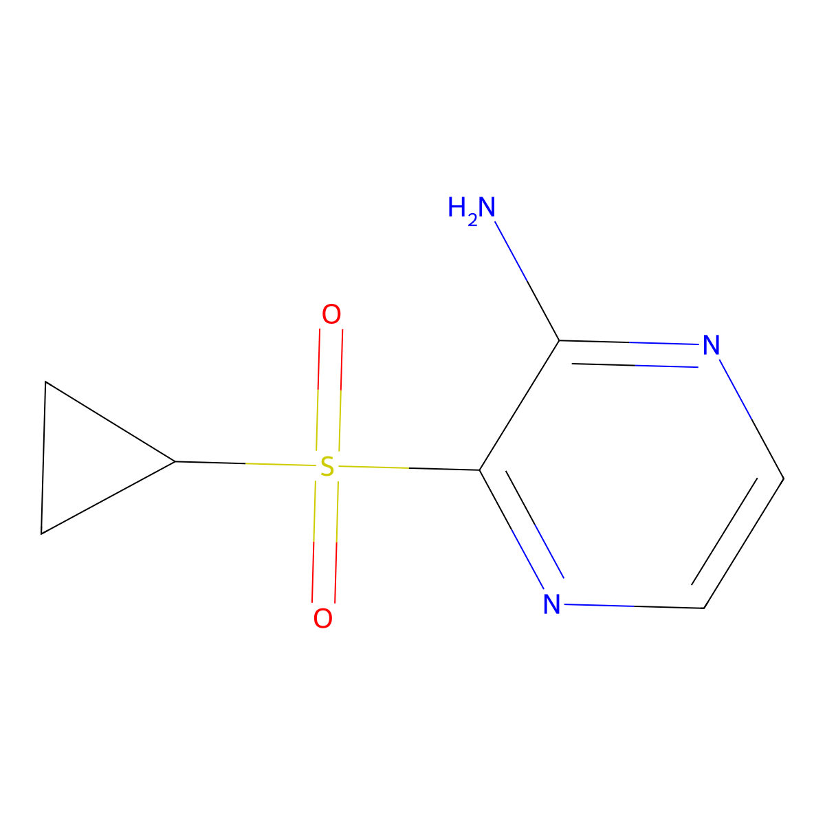 2-Amino-3-(cyclopropylsulfonyl)pyrazine molecular structure, CAS 2845127-14-0
