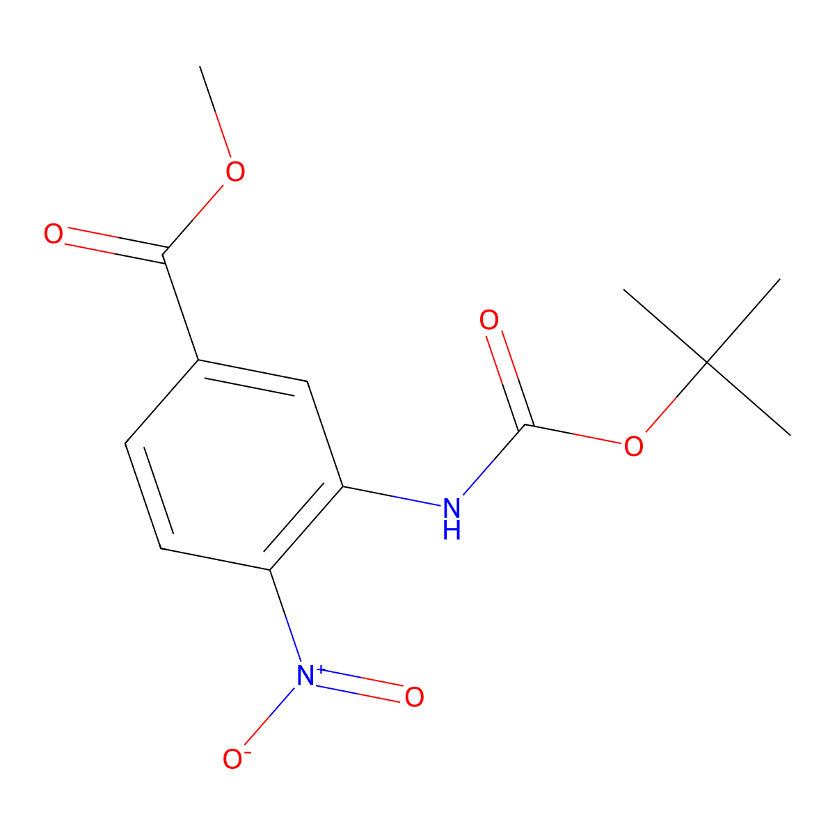 Methyl 3-{[(tert-butoxy)carbonyl]amino}-4-nitrobenzoate molecular structure, CAS 2845127-17-3