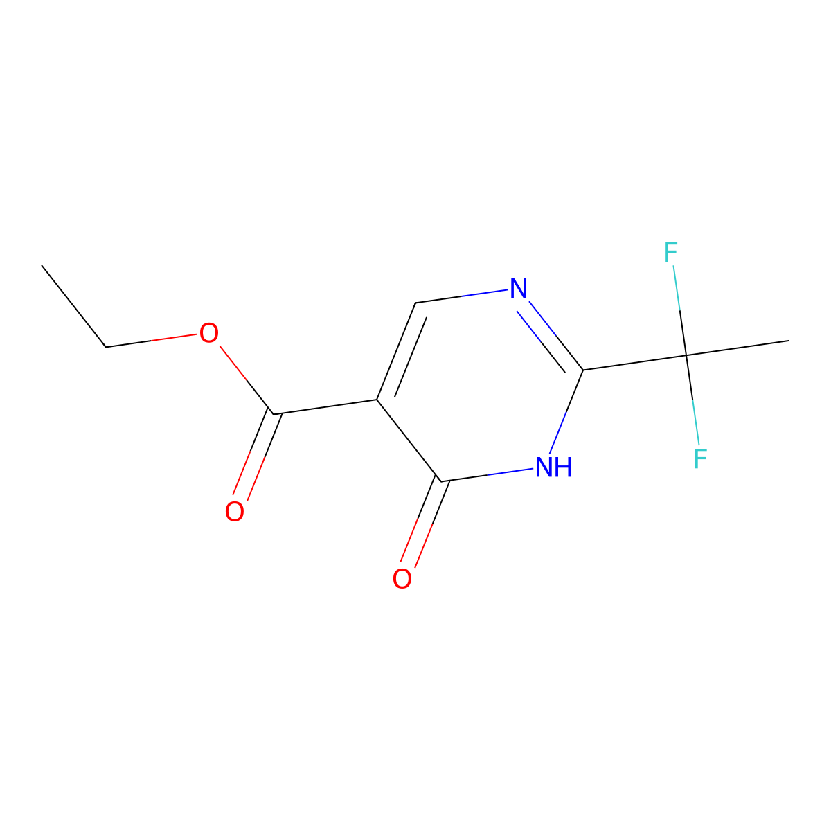 Ethyl 2-(1,1-Difluoroethyl)-4-hydroxypyrimidine-5-carboxylate molecular structure, CAS 2845127-23-1