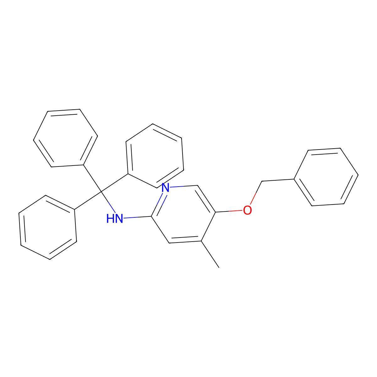 5-(Benzyloxy)-4-methyl-N-tritylpyridin-2-amine molecular structure, CAS 2845127-24-2