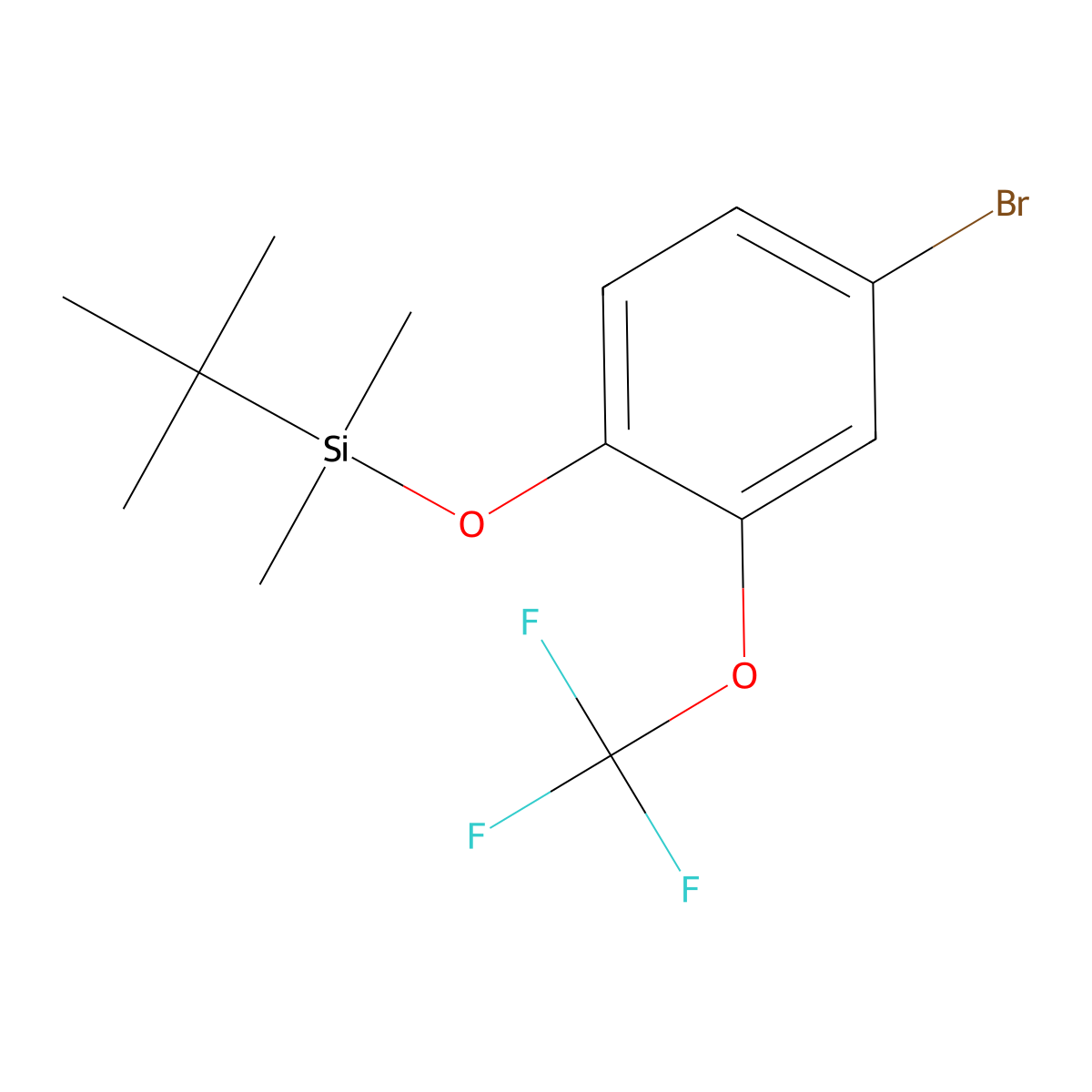 4-Bromo-2-(trifluoromethoxy)phenoxy(tert-butyl)dimethylsilane molecular structure, CAS 2845127-25-3