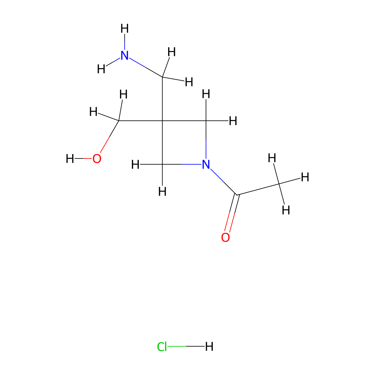 1-[3-(Aminomethyl)-3-(hydroxymethyl)azetidin-1-yl]ethanone HCl molecular structure, CAS 2845127-28-6